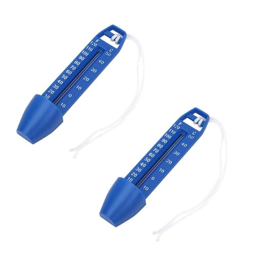 2PCS Wassertemperatur-thermometer Pool-thermometer Wasserthermometer Badethermometer Wassertemperatur Schwimmbecken-thermometers Mit Bruchfester Schnur (Himmelblau) von FSLLWGWG