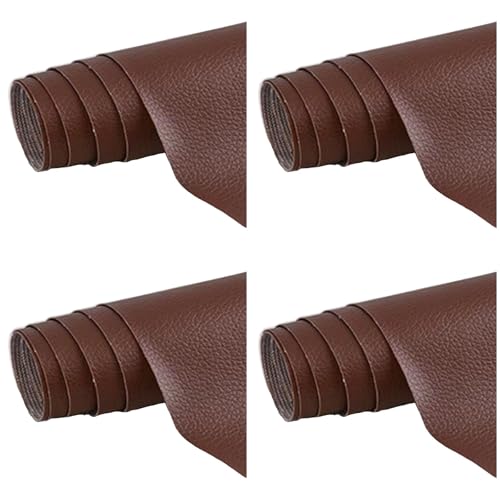 4 Stück Leder Reparatur Set,Kunstleder Selbstklebend 20 x 30 cm,Kunstleder Reparaturset Leder Reparatur Patch Selbstklebende Lederflicken für Autositze Möbel Sofa Taschen (D) von FSLLWGWG