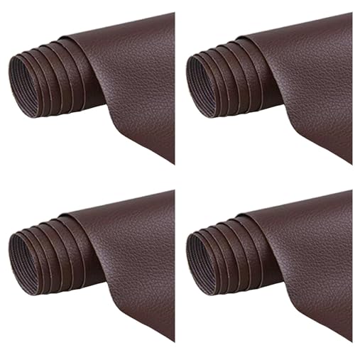 4 Stück Leder Reparatur Set,Kunstleder Selbstklebend 20 x 30 cm,Kunstleder Reparaturset Leder Reparatur Patch Selbstklebende Lederflicken für Autositze Möbel Sofa Taschen (E) von FSLLWGWG