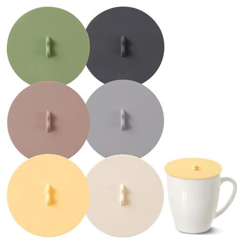 6 Stücke Silikon Glasabdeckung,Abdeckung Becher Silikondeckel für Gläser Anti Staub Klein Tasse Deckel Glasabdeckungen für Kaffee Bierkrug Weinglas Trinkgläser (Mehrfarbig) von FSLLWGWG
