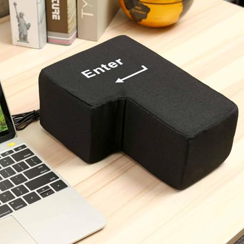 Enter Key Pillow,Multifunktion Big Enter Key Kissen Desktop Komfortables Kissen Nap Kissens Office Nickerchen Kisse für Büro Home (Schwarz) von FSLLWGWG