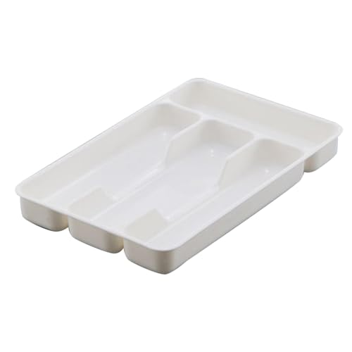 FSLLWGWG Besteckkasten für Schubladen,Besteck Organizer Schubladen Organizer Küche,Besteckhalter Utensilienhalter für Küchenschubladen, Schubladeneinsatz Besteckeinsatz für Küche Organizer (White) von FSLLWGWG