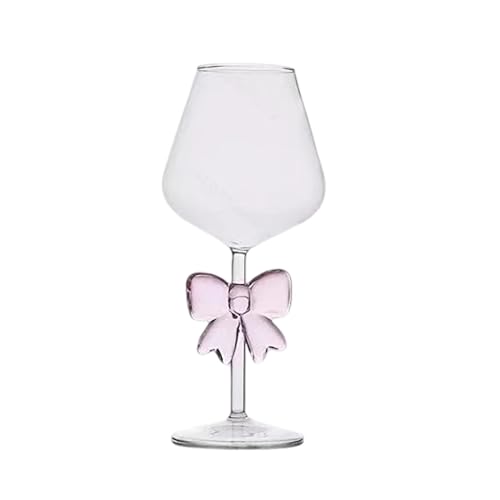 FSLLWGWG Glas mit rosa Schleife, klares Glas, Eiskaffeetasse, Becher, Saftbecher, Milchbecher für Hochzeit, Party, Zuhause (C) von FSLLWGWG