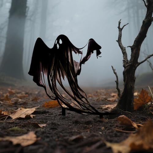 FSLLWGWG Halloween Deko Outdoor,Garten stecker draußen deko, Metall Gartenstecker, Gartendeko für draußen wetterfest, Gartenschild, Garten Beet Blumenstecker, Gartenfigur Dekofigur (Schwarz) von FSLLWGWG