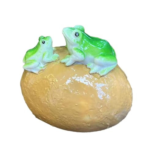 FSLLWGWG Miniteich Deko Figuren Frosch Blumentopf Landschafts Tier Dekoration,Garten Rasen Zwerg,Dekofiguren Feen Micro Landscape Ornaments für Draußen Figuren (D) von FSLLWGWG