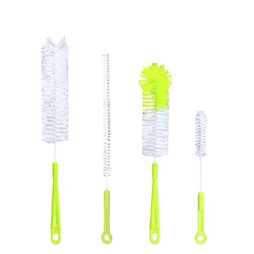 Flaschenbürste Set, 4pcs Reinigungsbürste Flaschenreiniger, Bürste Lange Griff Flaschen Reiniger, für das Waschen von Sport Wasser Flaschen, Strohhalme,Tee Kessel, Karaffe schmale (Grün) von FSLLWGWG