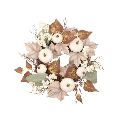 Halloween Türkranz,Herbstkranz Herbstdeko Herbstkränze,Autumn Türdeko Fall Wreath Für Haustür Outdoor Tisch Außen Türkranz Kürbis Deko Herbstdeko Innen Erntedankfest Hochzeit (A) von FSLLWGWG