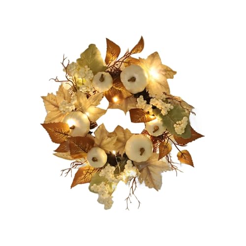 Halloween Türkranz,Herbstkranz Herbstdeko Herbstkränze,Autumn Türdeko Fall Wreath Für Haustür Outdoor Tisch Außen Türkranz Kürbis Deko Herbstdeko Innen Erntedankfest Hochzeit (B) von FSLLWGWG