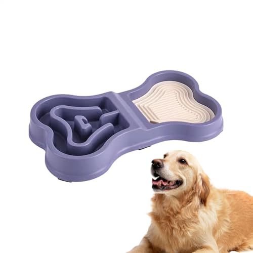 Rutschfester Welpennapf,Hundenapf,Futternapf Eating Feeder,Slow Feeder Dog Bowls for Dogs, Dog Bowl Slow Feeder for Dry, Wet and Raw Food, Puppy Slow Dog Bowl (Lila) von FSLLWGWG
