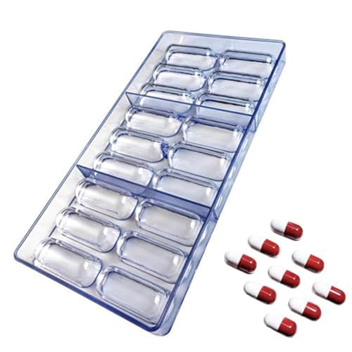 Transparent Schokoladenform, Oval zäpfchenform 18-Well Gummy 3D Schokoladenform, Wiederverwendbare Antihaft-Süßigkeiten Silikonform Schokolade (1) von FSLLWGWG