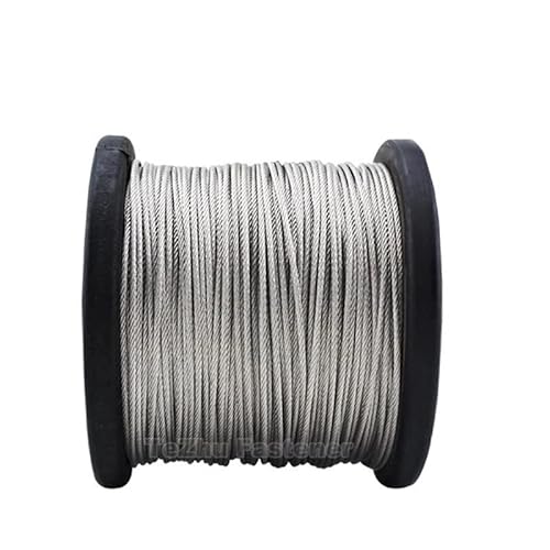 HADJIN 10 Meter 304 Edelstahl Drahtseil Kabel Wäscheleine einziehbare Angeln Fahnenmasten weich 7 * 7 Durchmesser 1,8 mm ~ 4 mm rostfreie Mäntel (Size : 1.8mm (10M)) von FSLMEIL