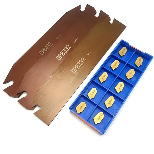 HADJIN SPB32-2 SPB32-3 SPB32-4 SPB26-2 SPB26-3 SPB26-4 +10 STÜCKE Einstecheinsätze SP200 SP300 SP400 Hartmetalleinsatz CNC SPB Schneidwerkzeug (Size : SPB26-2(SPB226), Color : SP200 NC3030) von FSLMEIL