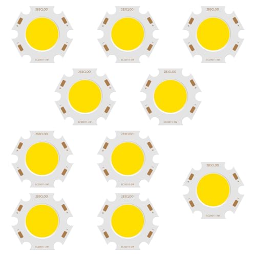FSLiving 10W DIY LED COB Chip LED Leuchtperlen 3000K Warmweiß Glühbirne Hohe Leistung Hochleistungsperle Lampe Chip für Scheinwerfer Flutlicht,10 Piezas-PJ0692 von FSLiving
