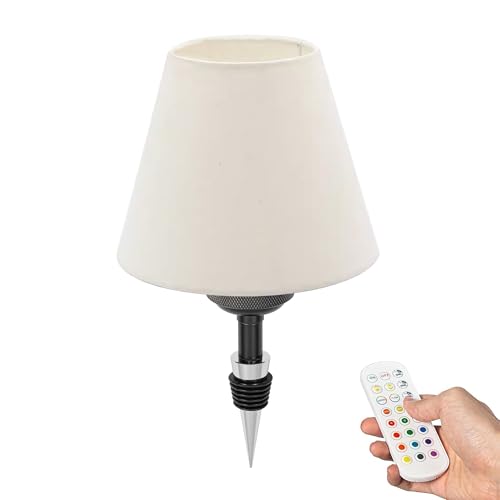 FSLiving LED Akku Flaschenlampe, Stoff Tischlampe kabellos 3.5W, Dimmbar Flaschenlicht mit RGB-Modus und Timer, USB-Aufladbar Tischleuchte für Bar Restaurant DZ0031W von FSLiving