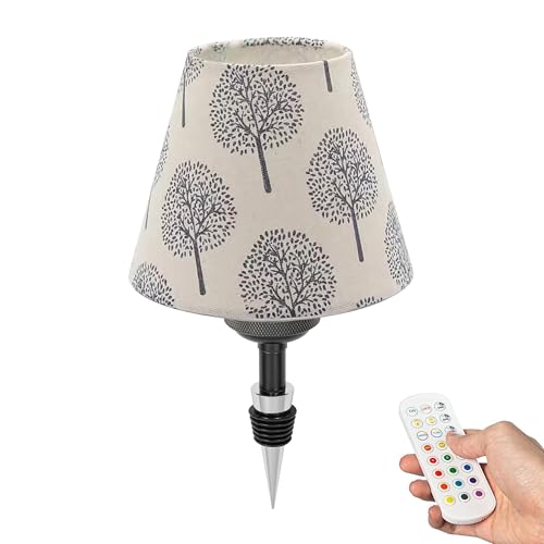 FSLiving LED Akku Flaschenlampe, Stoff Tischlampe kabellos 3.5W, Dimmbar Flaschenlicht mit RGB-Modus und Timer, USB-Aufladbar Tischleuchte für Bar Restaurant DZ0031XYS von FSLiving