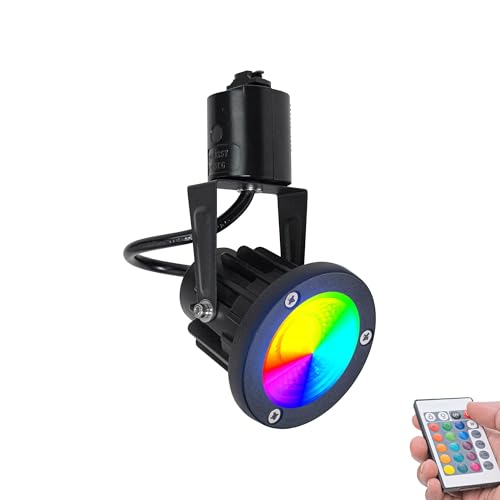 FSLiving LED Stromschienenstrahler - 3 Watt Stromschienenlicht RGB Partylicht - Deckenleuchte für für Innenbeleuchtung Schienensystem Geburtstagsfeiern, Hochzeiten - Schwarz, 1 Stück XDD556 von FSLiving