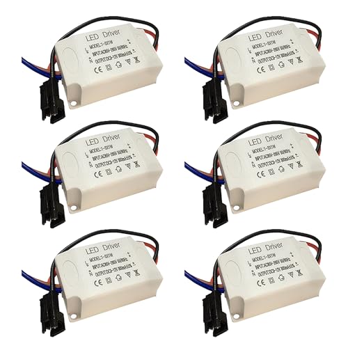 FSLiving LED-Transformator 3W,Led Trafo 230v auf 3-12VDC, led Driver Netzteil für LED Lichtstreifen LED Lampen Spotlight, 6er-Pack PJ0713 von FSLiving