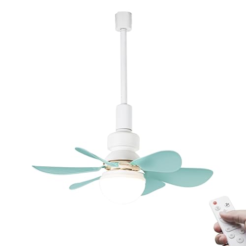 FSLiving Leiser Tischventilator für Schienensysteem mit Fernbedienung, 50 cm Durchmesser, Blau Ventilator leise für Zuhause im Schlafzimmer -Geräuscharmer Deckenventilator 1 Packung - YKFSD von FSLiving