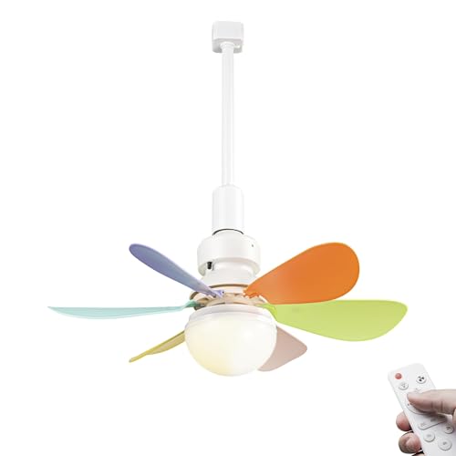 FSLiving Leiser Tischventilator für Schienensysteem mit Fernbedienung, 50 cm Durchmesser, Bunt Ventilator leise für Zuhause im Schlafzimmer -Geräuscharmer Deckenventilator 1 Packung - YKFSD von FSLiving