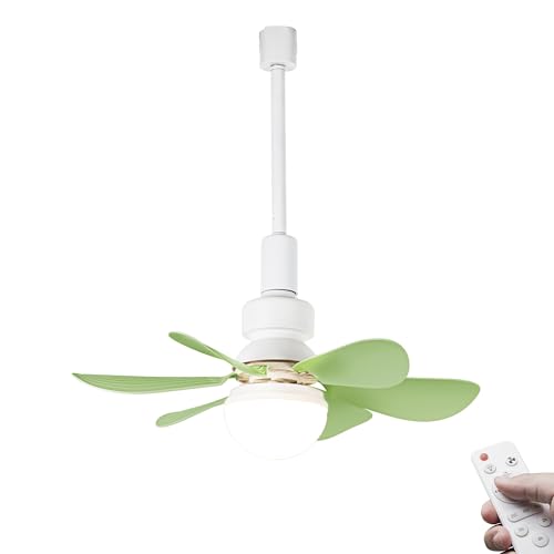 FSLiving Leiser Tischventilator für Schienensysteem mit Fernbedienung, 50 cm Durchmesser, Grün Ventilator leise für Zuhause im Schlafzimmer -Geräuscharmer Deckenventilator 1 Packung - YKFSD von FSLiving