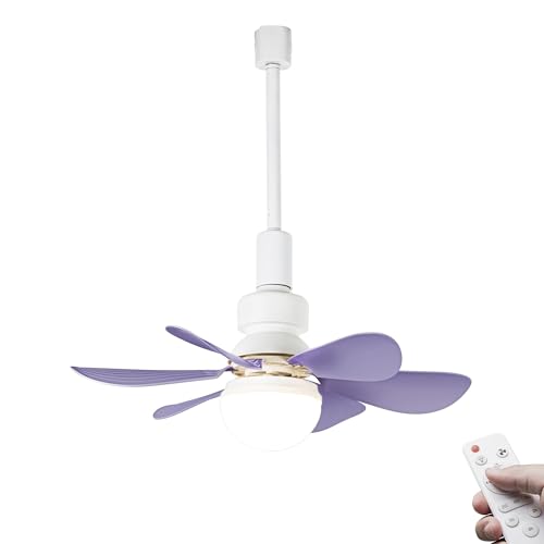 FSLiving Leiser Tischventilator für Schienensysteem mit Fernbedienung, 50 cm Durchmesser, Lila Ventilator leise für Zuhause im Schlafzimmer -Geräuscharmer Deckenventilator 1 Packung - YKFSD von FSLiving