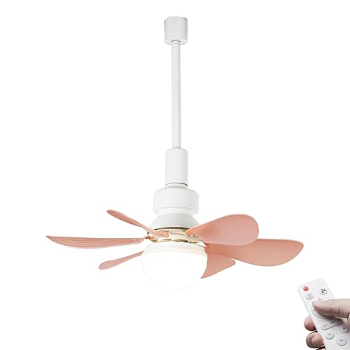 FSLiving Leiser Tischventilator für Schienensysteem mit Fernbedienung, 50 cm Durchmesser, Rosa Ventilator leise für Zuhause im Schlafzimmer -Geräuscharmer Deckenventilator 1 Packung - YKFSD von FSLiving
