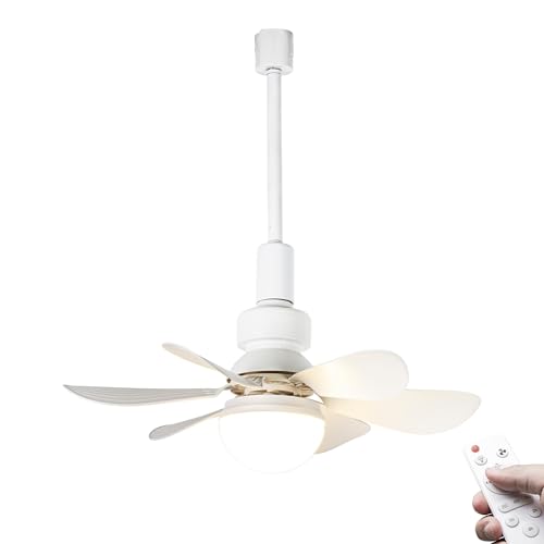 FSLiving Leiser Tischventilator für Schienensysteem mit Fernbedienung, 50 cm Durchmesser, Weiß Ventilator leise für Zuhause im Schlafzimmer -Geräuscharmer Deckenventilator 1 Packung - YKFSD von FSLiving