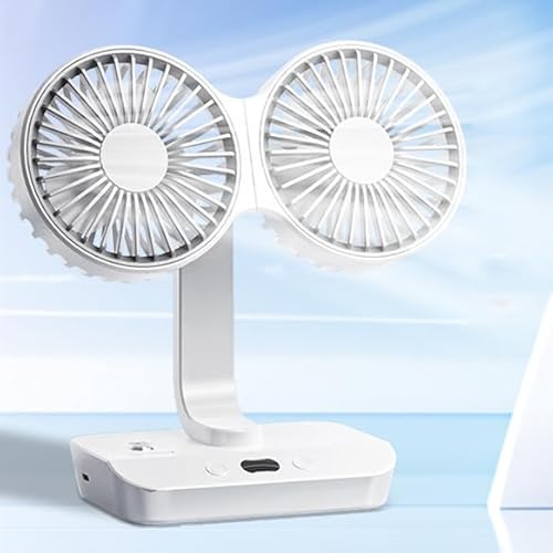 FSLiving Magnetisch leistungsstarker & tragbarer Tischventilator, Wiederaufladbar Ventilator Leise, 90° Einstellbarer Winkel Ventilatoren für Büro, Schlafzimmer 4 Windgeschwindigkeit FS095 von FSLiving