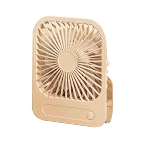 FSLiving Magnetisch leistungsstarker & tragbarer Tischventilator 3W,Beige Wiederaufladbar Ventilator Leise, 90° Einstellbarer Winkel Ventilatoren für Büro, Schlafzimmer 4 Windgeschwindigkeit FS092 von FSLiving