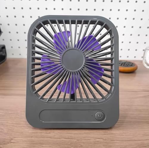 FSLiving Magnetisch leistungsstarker & tragbarer Tischventilator 3W,Grau Wiederaufladbar Ventilator Leise, 90° Einstellbarer Winkel Ventilatoren für Büro, Schlafzimmer 4 Windgeschwindigkeit FS092 von FSLiving