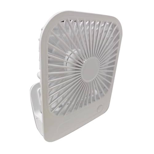 FSLiving Magnetisch leistungsstarker & tragbarer Tischventilator 3W,weiß Wiederaufladbar Ventilator Leise, 90° Einstellbarer Winkel Ventilatoren für Büro, Schlafzimmer 4 Windgeschwindigkeit FS092 von FSLiving