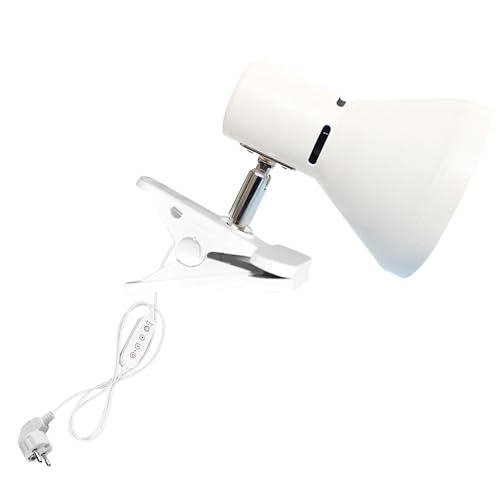 FSLiving Modern Klemmleuchte, Einstellbar Clip auf Schreibtisch Leselampe, Clamp Nachttischlampe mit Flexarm, 1x E27 Fassung max. 60 Watt für Schreibtisch, Nachttisch, Regal - Weiß TD0471 von FSLiving