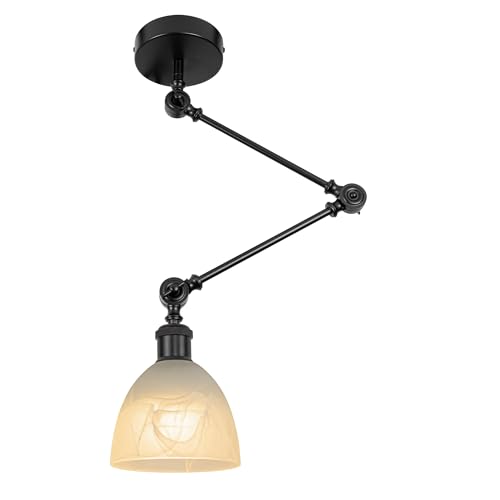 FSLiving Pendelleuchte Höhenverstellbar Hängeleuchte - Glas Esszimmerlampe Pendellampe für Küche Wohnzimmer Schlafzimmer - Vintage Industrielle Hängelampe mit E27-Fassung TB1151 von FSLiving