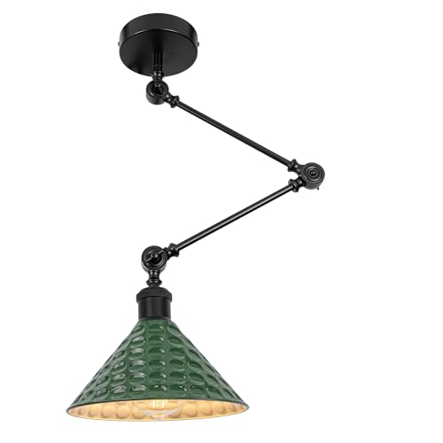FSLiving Pendelleuchte Höhenverstellbar Hängeleuchte - Grün Metall Esszimmerlampe Pendellampe für Küche Wohnzimmer Schlafzimmer - Vintage Industrielle Hängelampe mit E27-Fassung TB2776 FSLiving Pendelleuchte Höhenverstellbar Hängeleuchte - Grün Metall Esszimmerlampe Pendellampe für Küche Wohnzimmer Schlafzimmer - Vintage Industrielle Hängelampe mit E27-Fassung TB2776 von FSLiving