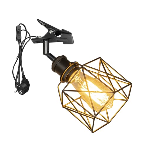 FSLiving Verstellbare Klemmlampe mit E27-Fassung,1 Packung Leselampe mit 1,8 m Kabel, Dimmbar Nachttischlampe,Schreibtischlampe für Büro Heimgebrauch - 13CM Schwarz Lampenschirm- TD0603 FSLiving Verstellbare Klemmlampe mit E27-Fassung,1 Packung Leselampe mit 1,8 m Kabel, Dimmbar Nachttischlampe,Schreibtischlampe für Büro Heimgebrauch - 13CM Schwarz Lampenschirm- TD0603 von FSLiving