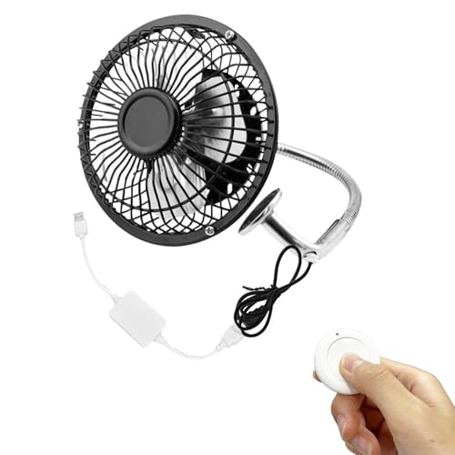 FSLiving ventilator grow Magnetische Absaugung, Grow Ventilator mit Fernbedienung,Verstellbarer Winkel mini fan für Growzelt mit oszillierender Funktion,4 Lüfterblätter(GYFS066) von FSLiving