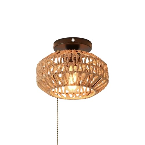 FSLiving wohnmobil beleuchtung 12V, Dimmbar Deckenleuchte,Innenbeleuchtung mit E27-Fassung, Industriell Eisen-Lampenschirm für Wohnmobilen Boot Camper Van - XDD816 von FSLiving