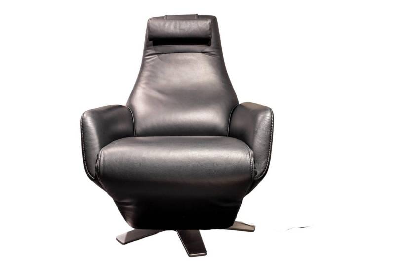 FSM MÖBEL Relaxsessel Relaxsessel Skye Leder K99 Black 6-Stern Elektro Drehgestell von FSM MÖBEL