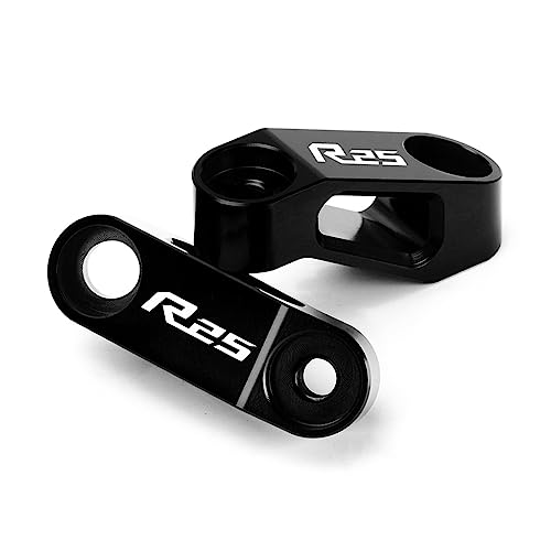 FSMAQNHG Spiegel Loch Cap Für YH YZF R1 R1M R3 R6 R7 R25 R125 YZF R1 YZF R1 YZF R7 YZF R6 YZF R25 Spiegelverlängerung Riser Rückspiegel Verlängerungsadapter(Black-R25) von FSMAQNHG