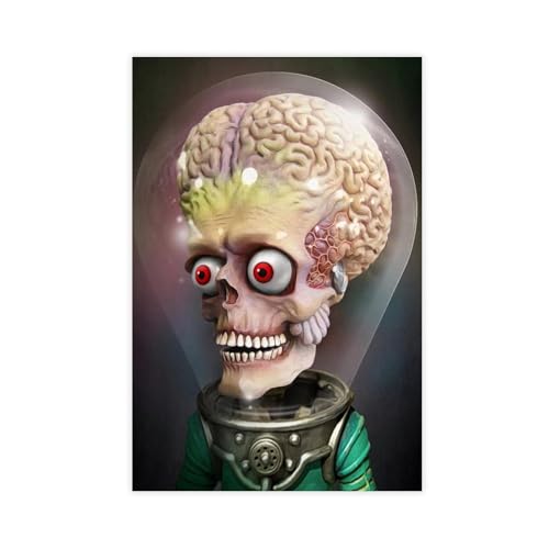 FSMFBGD Sci-Fi HEDZ – Martian – Mars-Angriffs-Poster, Leinwand-Poster, Wandkunst, Dekordruck, Bild, Gemälde für Wohnzimmer, Schlafzimmer, Dekoration, 50 x 75 cm von FSMFBGD