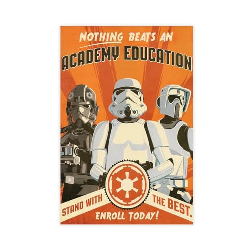 FSMFBGD Star Wars Propaganda Nothing Beats An Academy Education Enroll Today! Poster auf Leinwand, Schlafzimmer, Landschaft, Büro, Raumdekoration, Geschenk, 50 x 75 cm von FSMFBGD