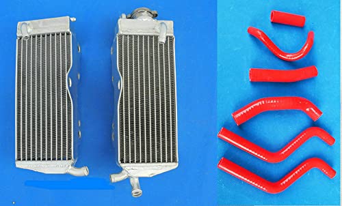 FSMOTO 6 x Aluminium-Kühler + Silikonschlauch für Hon-da CR250R CR250 CR 250 R 250R 1990 1991 250cc 90 91 (rot) von FSMOTO