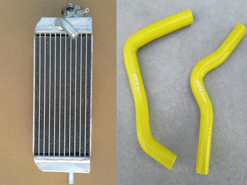 FSMOTO Aluminium-Kühler + Schlauch für Suzu-ki RM85 RM85L RM 85 80 Motor RH 2002–2021 (gelb) von FSMOTO