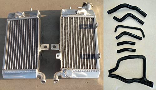 FSMOTO Aluminium-Kühler + Silikonschlauch für Hon-da XRV750 Africa Twin XRV 750 T RD07 V-Twin 1990–2003, Schwarz von FSMOTO