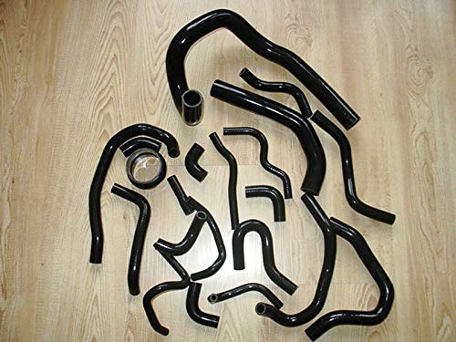 Silikon-Kühlmittelschlauch für Toyo-ta Supra MK3 A70 Serie MA70 7MGT 7MGTE Turbo 3.0L 1986-1992 1991 1990 1989 1988 1987 (schwarz), 21 Stück von FSMOTO