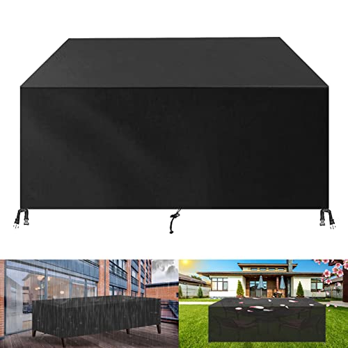 FSMYYXGS Abdeckung für GartenmöBel Rechteckig,420D Oxford Gewebe SchutzhüLle,Abdeckplane für GartenmöBel MöBelsets Wasserdicht,Winddicht,UV-BestäNdiges-Black|| 58x58x58cm/LxWxH von FSMYYXGS