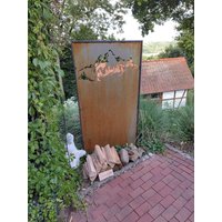 Sichtschutz, Windschutz, Stahl, Patina, Design, Mountain, Berge von FSMetall