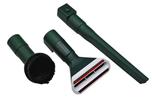 FSProdukte 3-TEILIGES Düsenset kompatibel mit Vorwerk Kobold VK 118, 119, 120, 121, 122, kompatibel mit Tiger VK 250, 251 Fügendüse Polsterdüse Möbelpinsel Wappenanschluss ALLE Teile MIT Adapter von FSProdukte