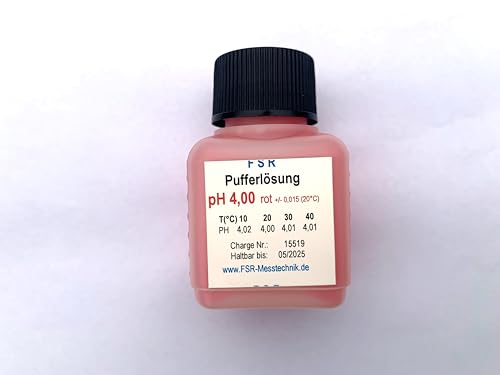 FSRTOP pH 4 Kalibrierlösung 50 ml Kalibrierflüssigkeit Pufferlösung Eichlösung für pH Messgerät Tester Eichflüssigkeit von FSRTOP