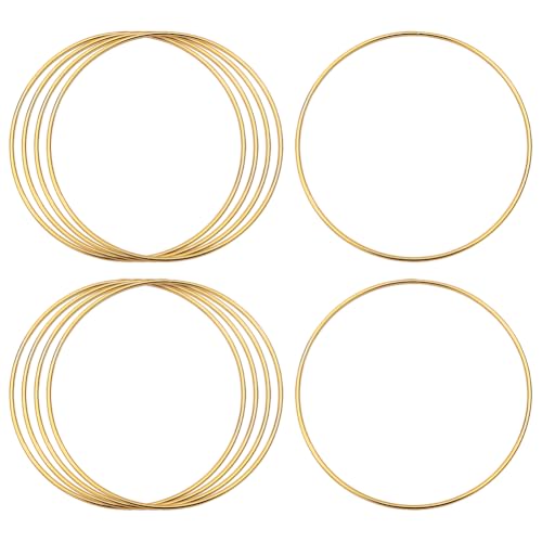 10 Stück 7,1 cm goldene Metallringe Traumfänger-Ringe Blumen-Makramee-Hoop Wandbehang Kranz Ringe Kreis Handwerk Hoops Hochzeit Dekor Hoop für DIY Handwerk von FSSTUD